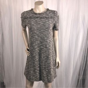 LOFT - black and white twill dress (Medium Petite - MP)
